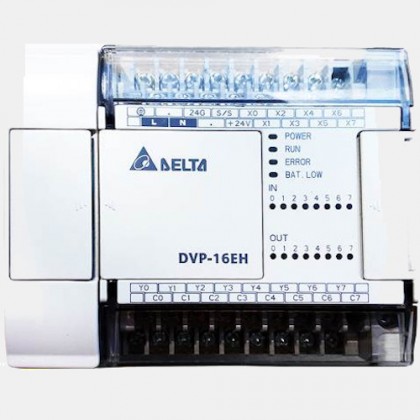 Sterownik PLC 8 wejść i 8 wyjść tranzystorowych DVP16EH00T2 Delta Electronics